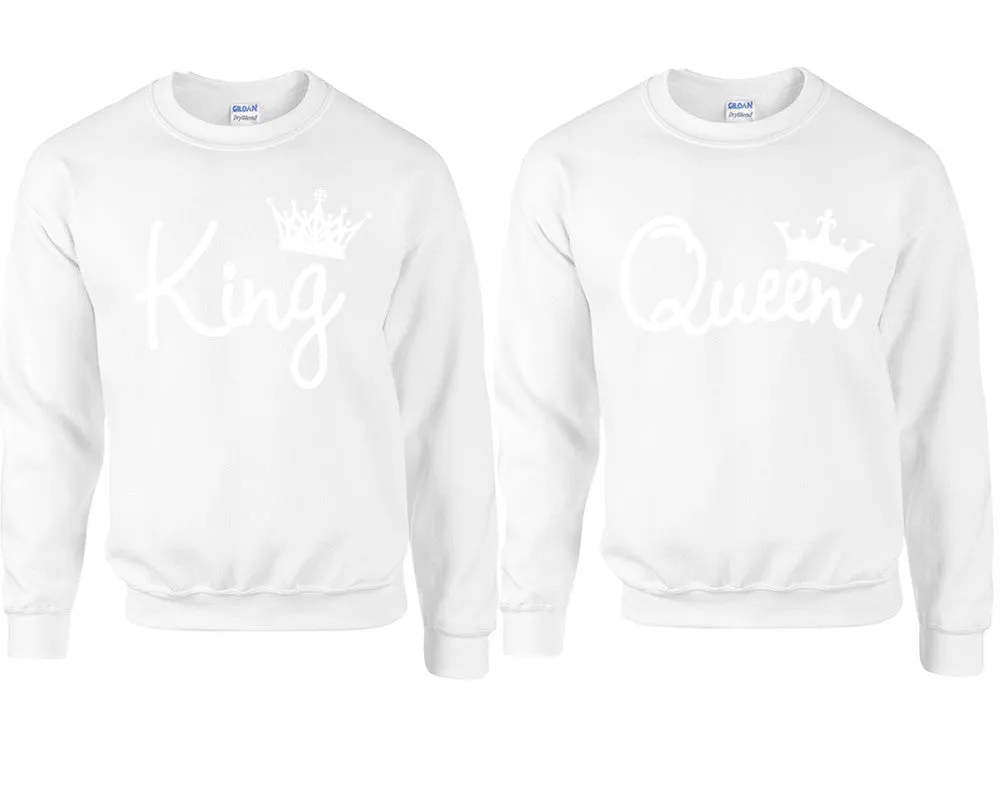 King and Queen Couple Matching Sweaters, Couple Crewnecks