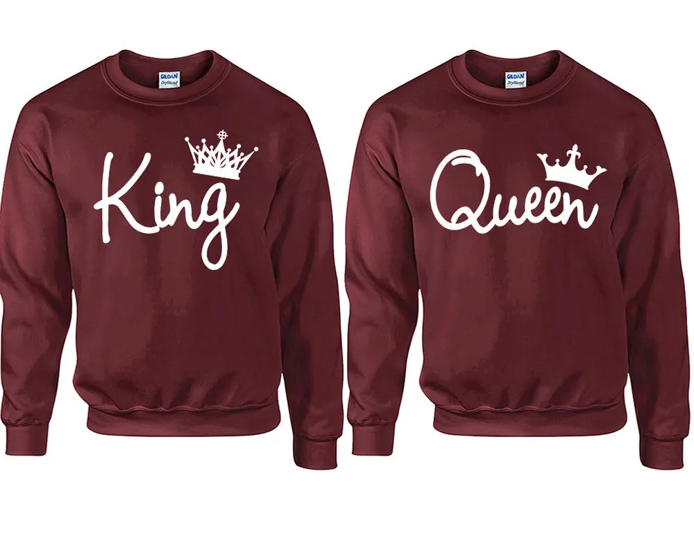 King and Queen Couple Matching Sweaters, Couple Crewnecks