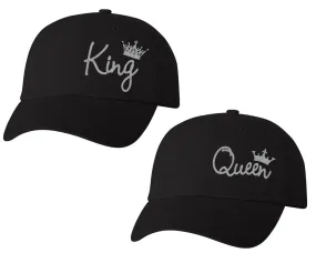 King Queen Couple Matching Baseball Caps, Couple Baseball Hats