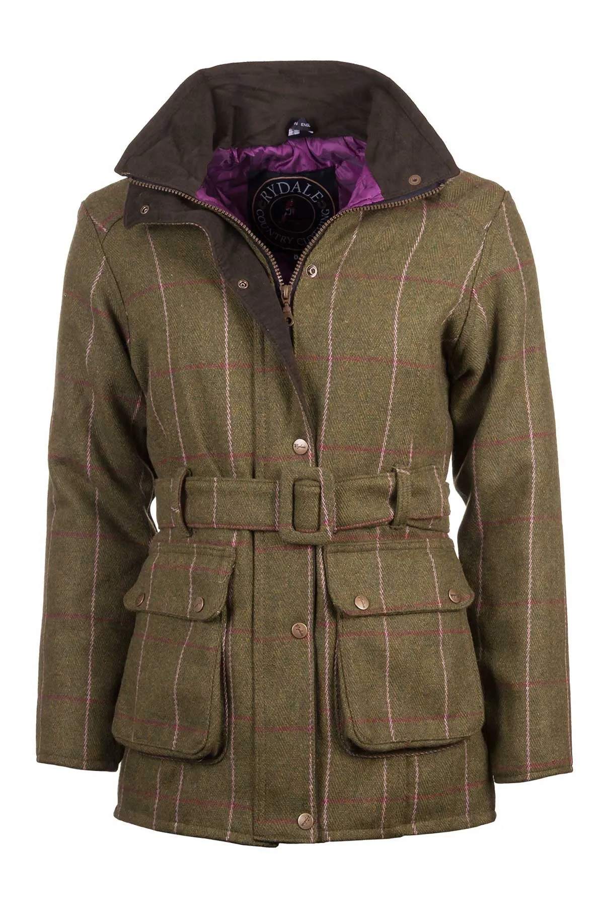 Ladies Belted Tweed Coat