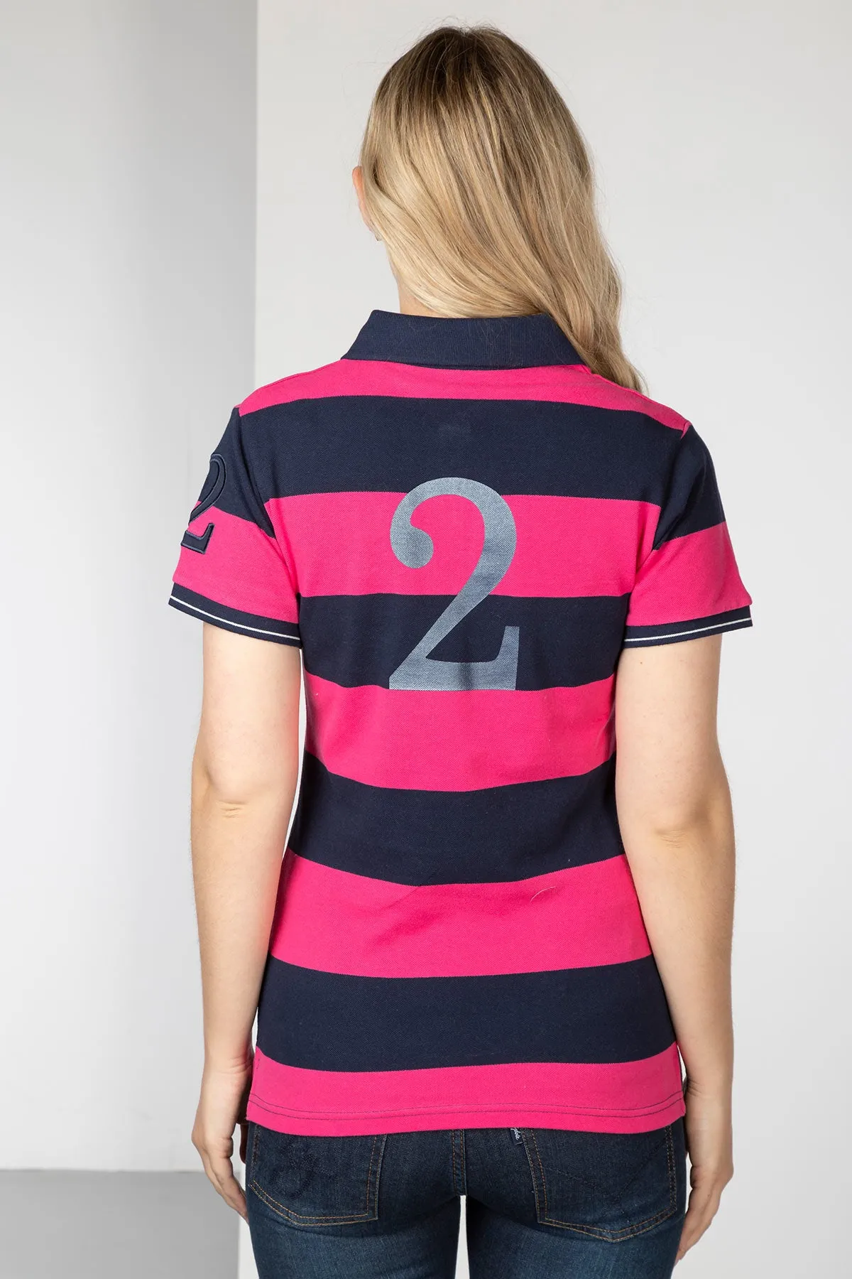 Ladies Striped Polo Shirt - Chloe