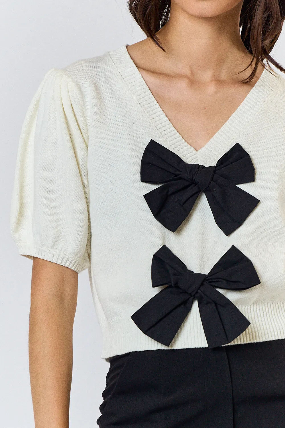 Lady Bow White Blouse