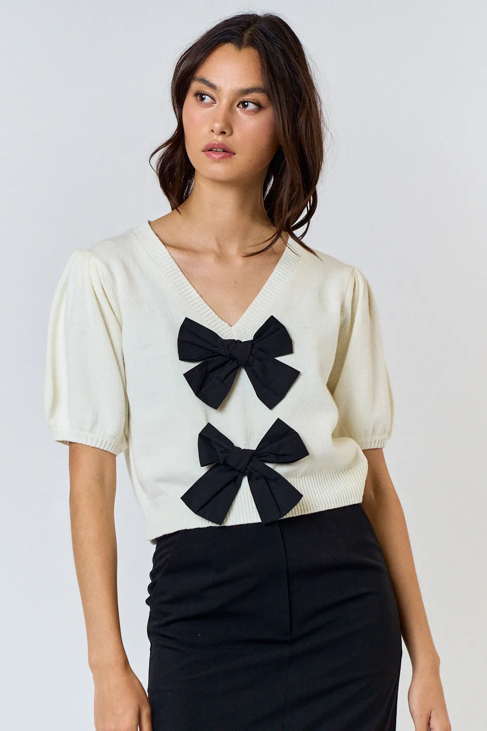 Lady Bow White Blouse