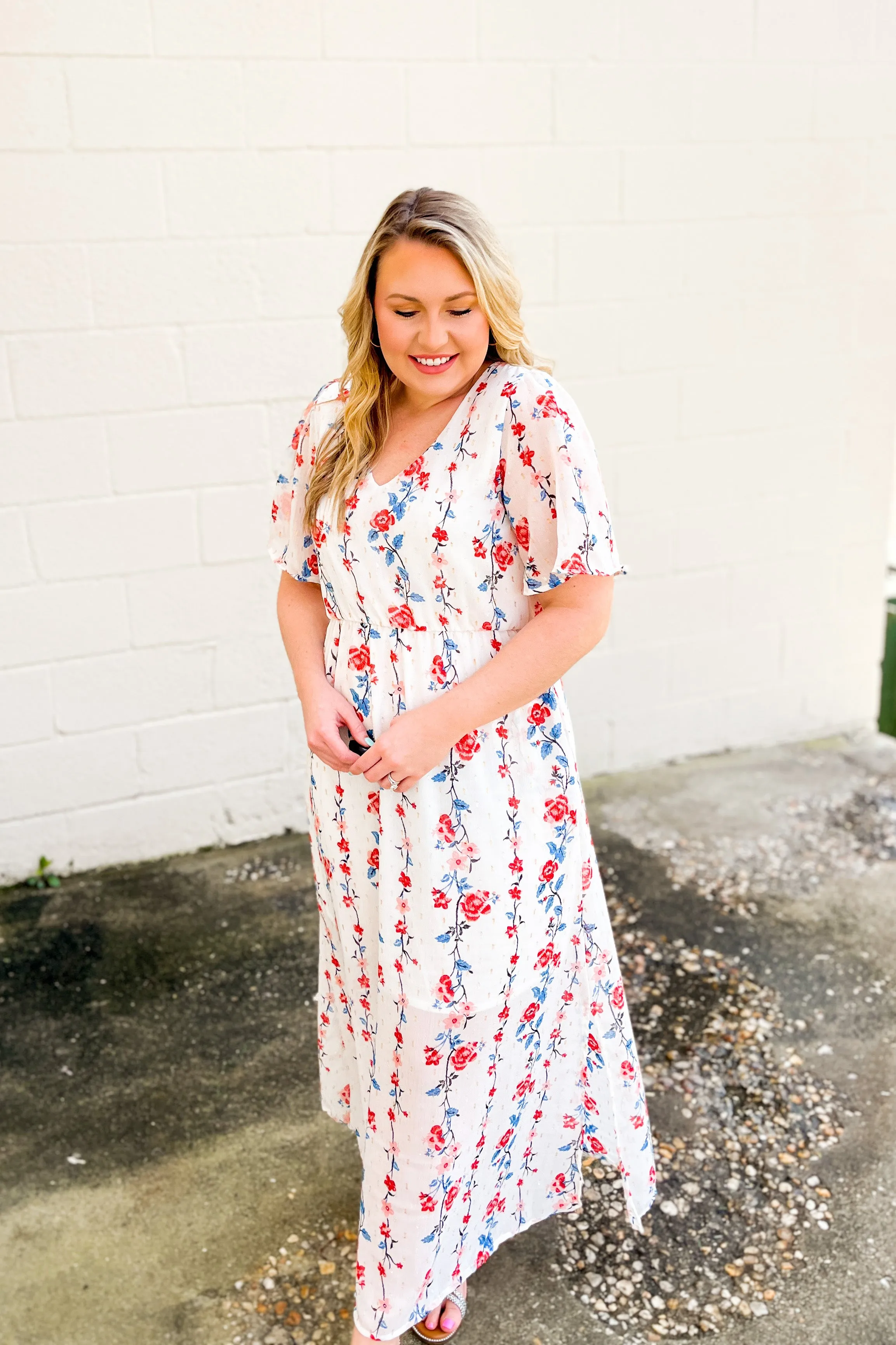 Lasting Impressions Floral Maxi Dress, Ivory