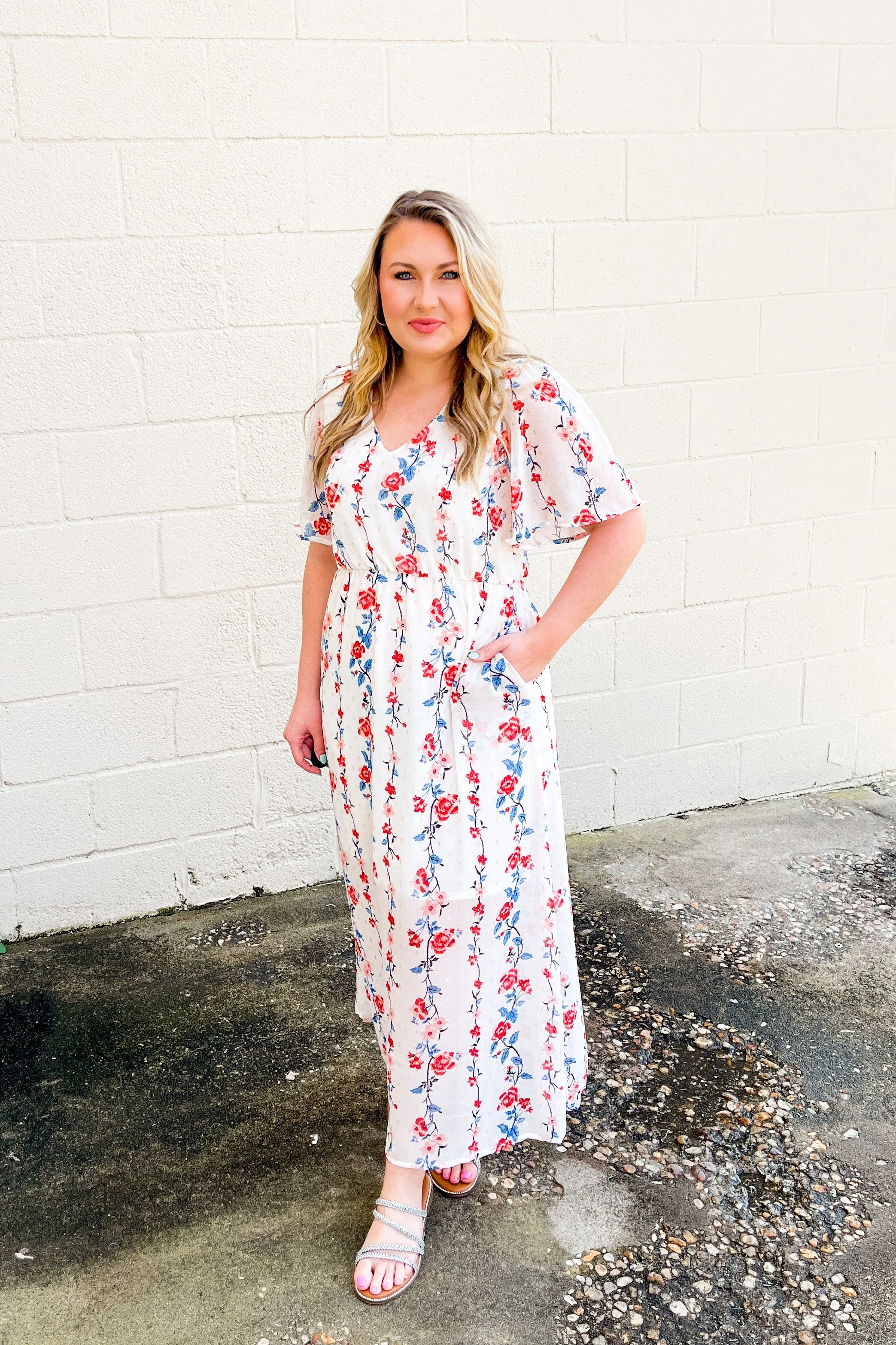 Lasting Impressions Floral Maxi Dress, Ivory