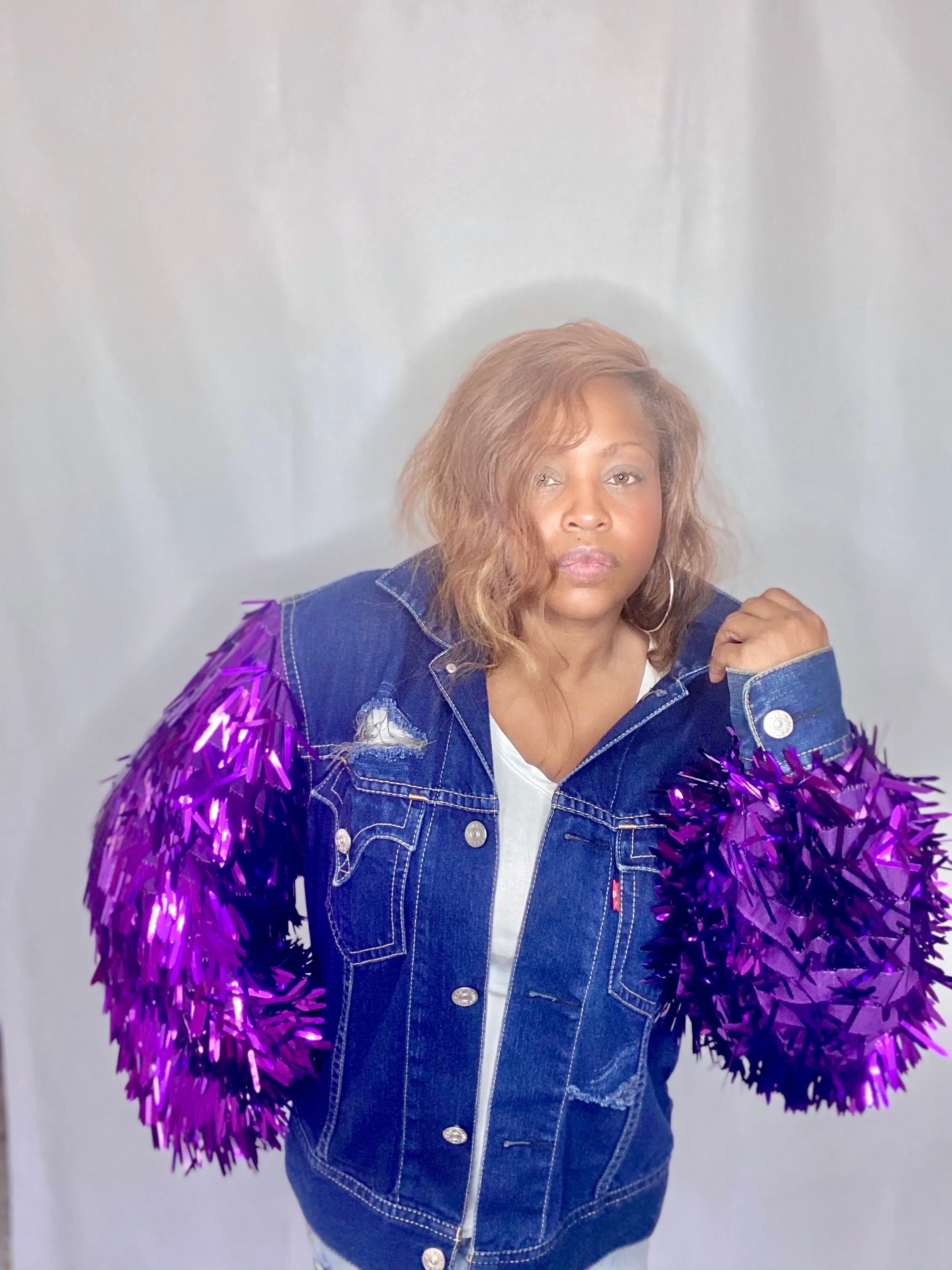 LEVIS Purple Fringe Sequin Jacket