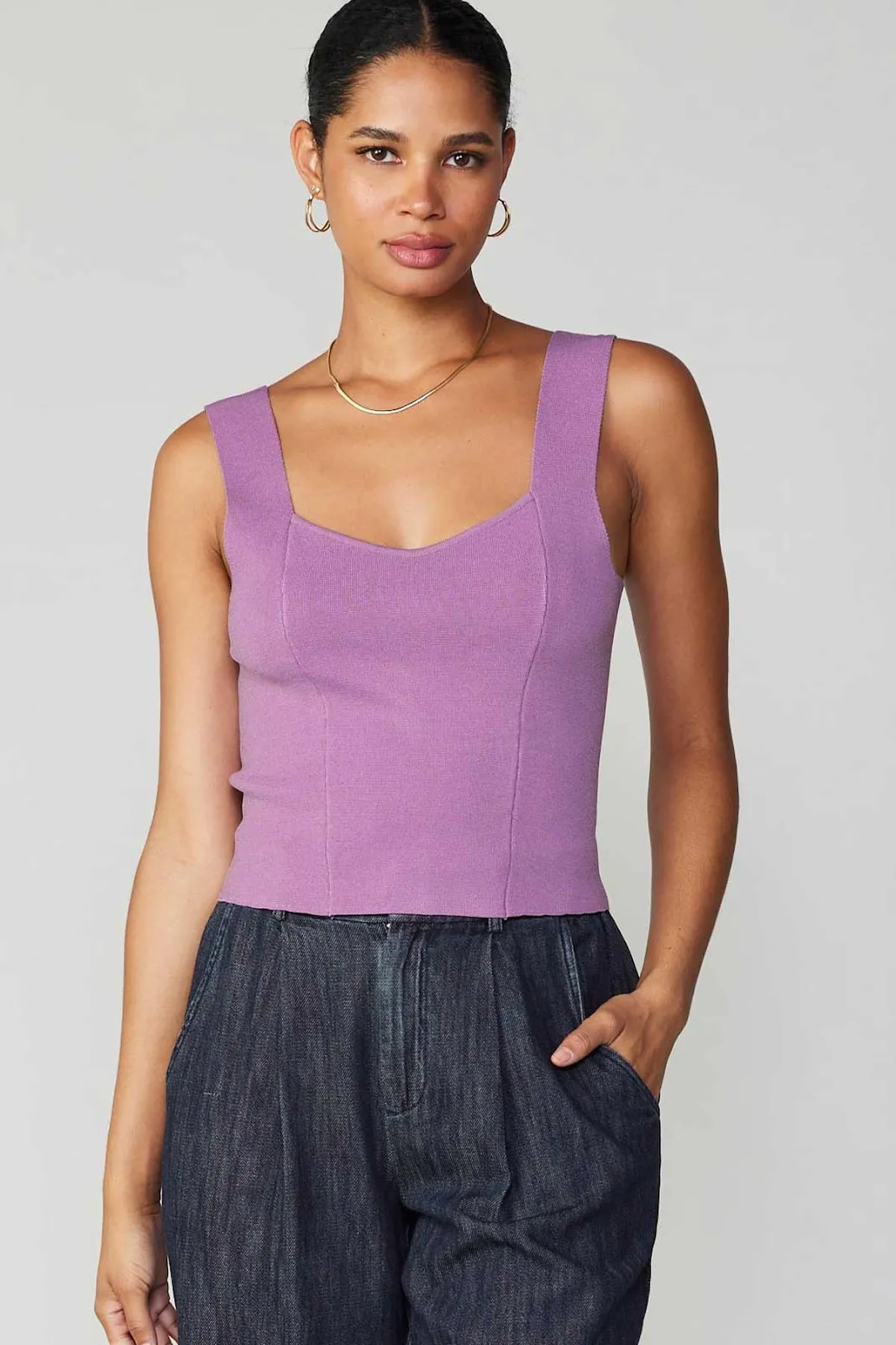 Lilac Sleeveless Sweater Tank