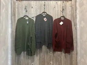 Low Gauge Waffle Open Cardigan Sweater