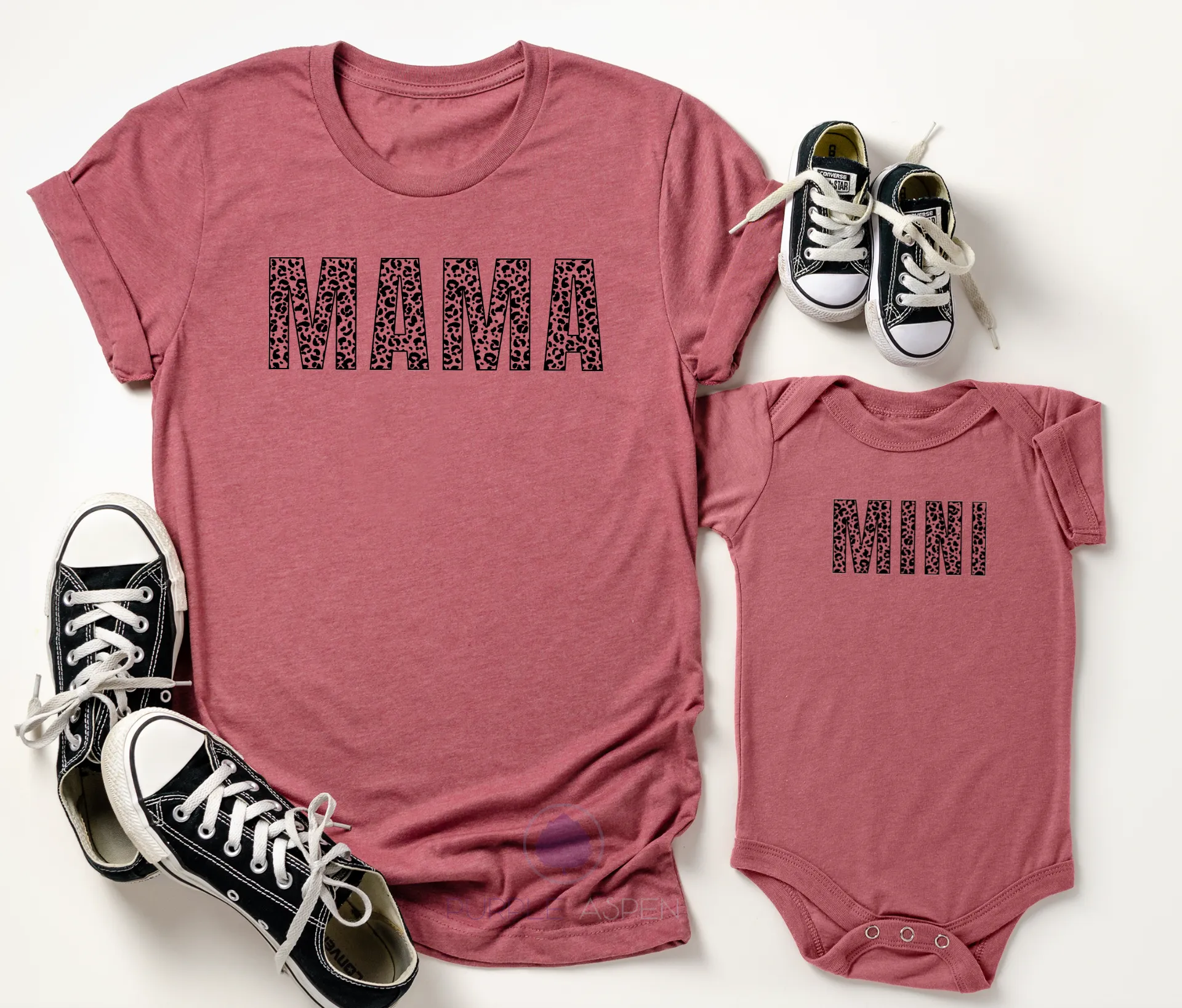 Mama and Mini Cheetah Print Tee Shirt Set