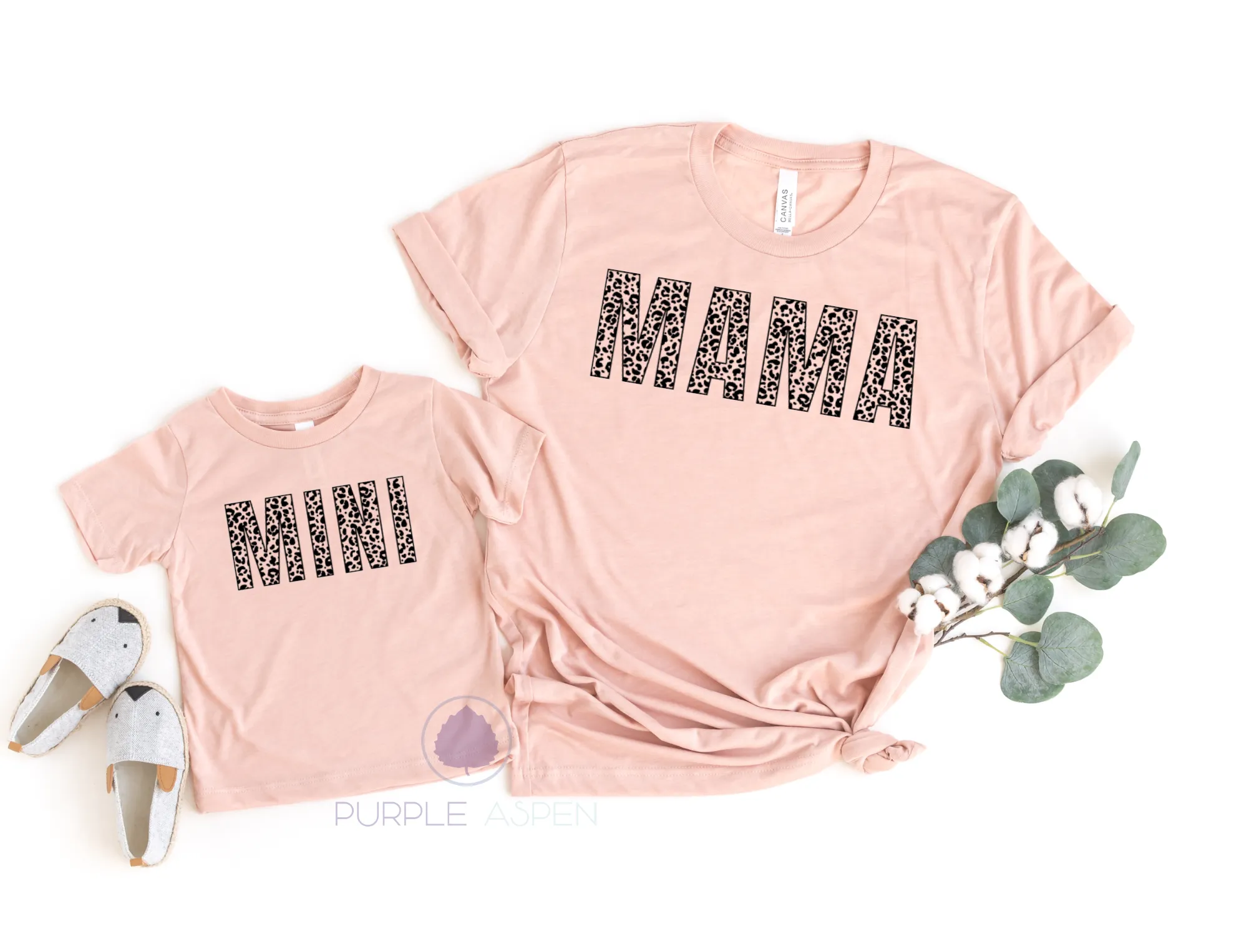 Mama and Mini Cheetah Print Tee Shirt Set