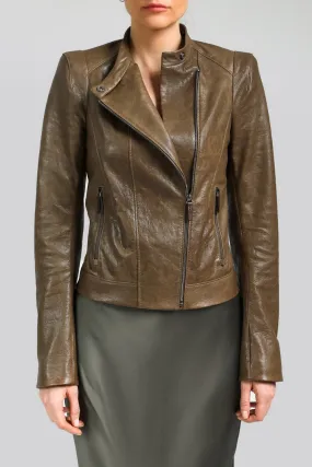 Maze - Brown Tobacco Leather Jacket