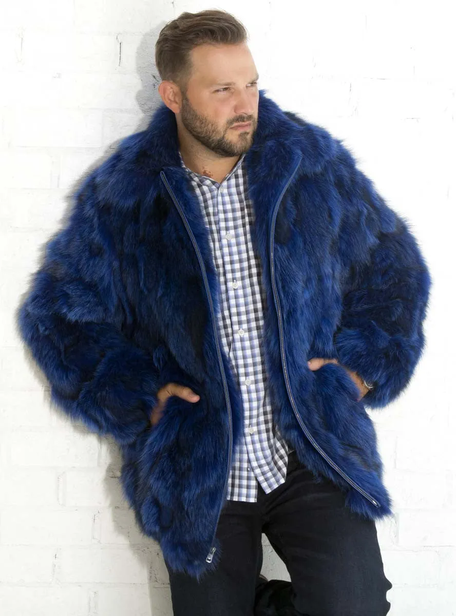 Men's Fox Fur Bomber Jacket