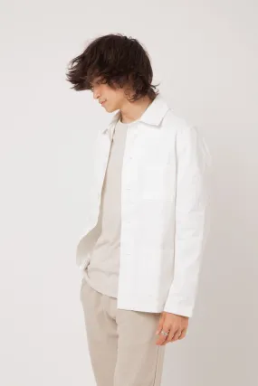 Mens lightweight Organic twill Medgar jacket in cream.