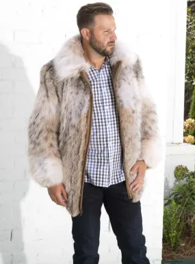 Men's Lynx Fur Bomber Jacket