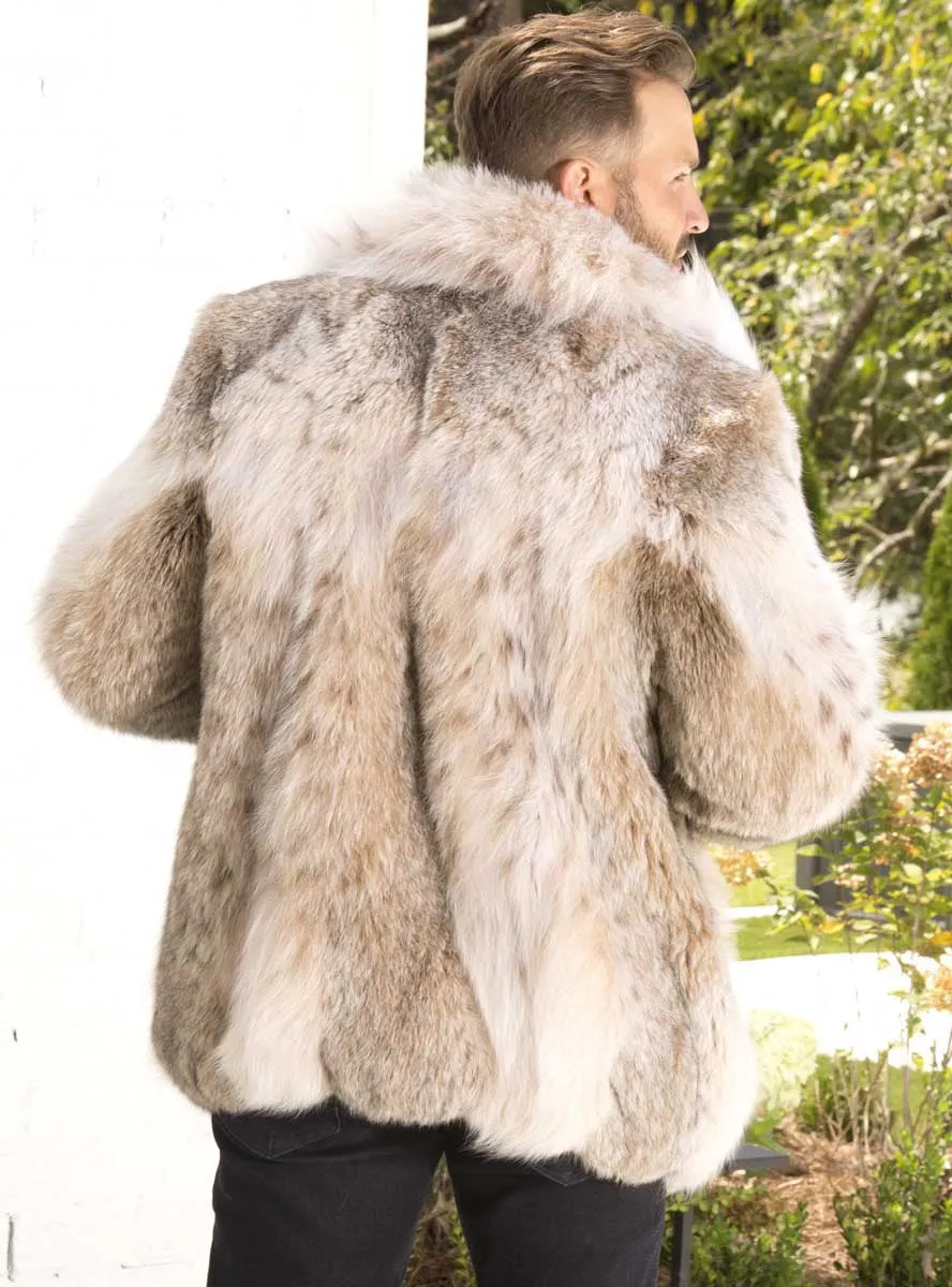 Men's Lynx Fur Bomber Jacket