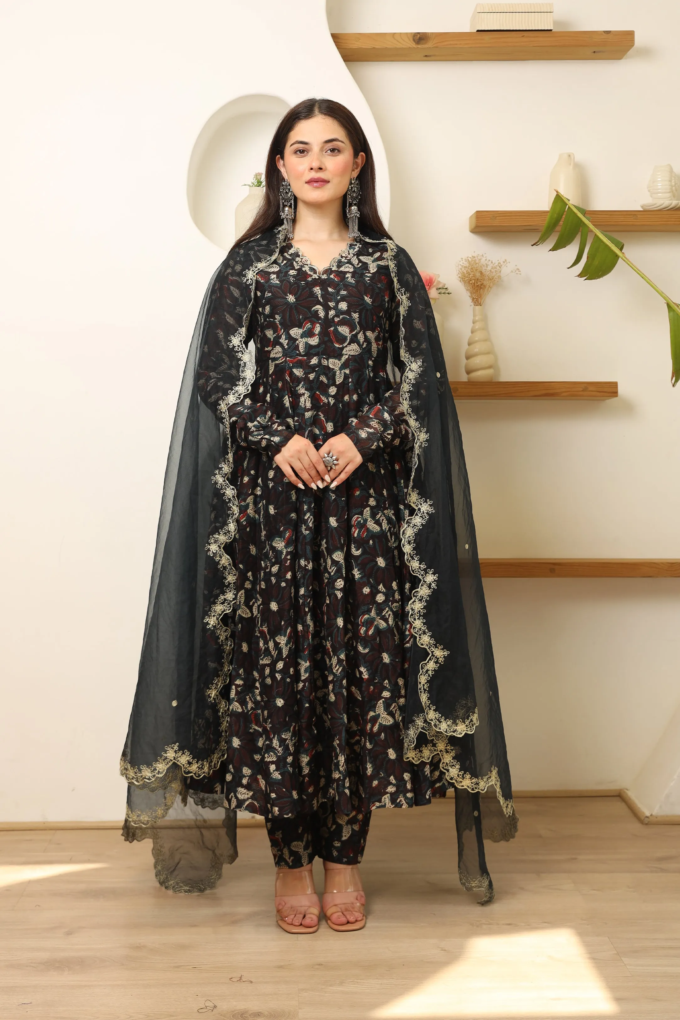 Midnight Elegance Anarkali Suit Set