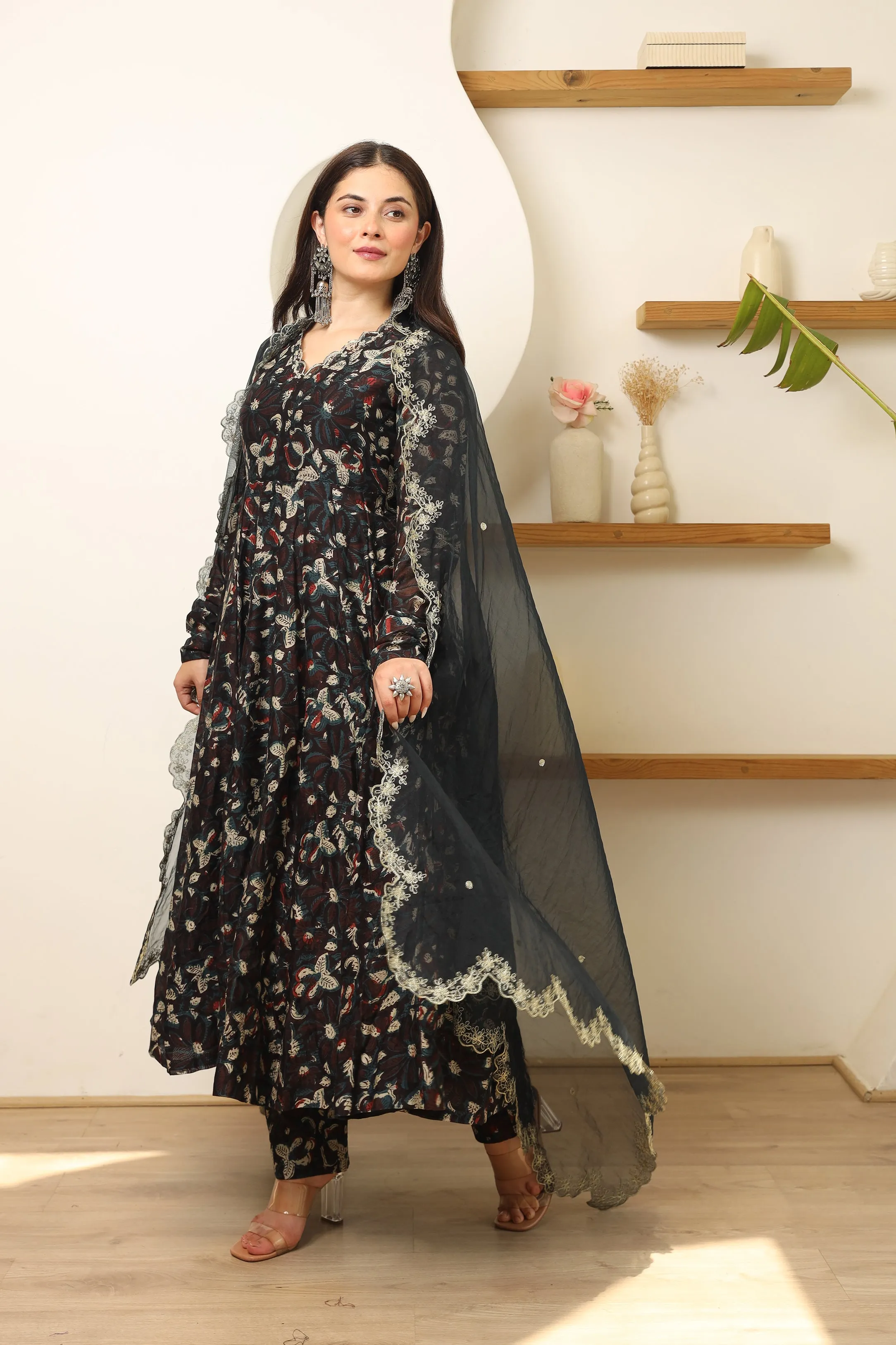 Midnight Elegance Anarkali Suit Set