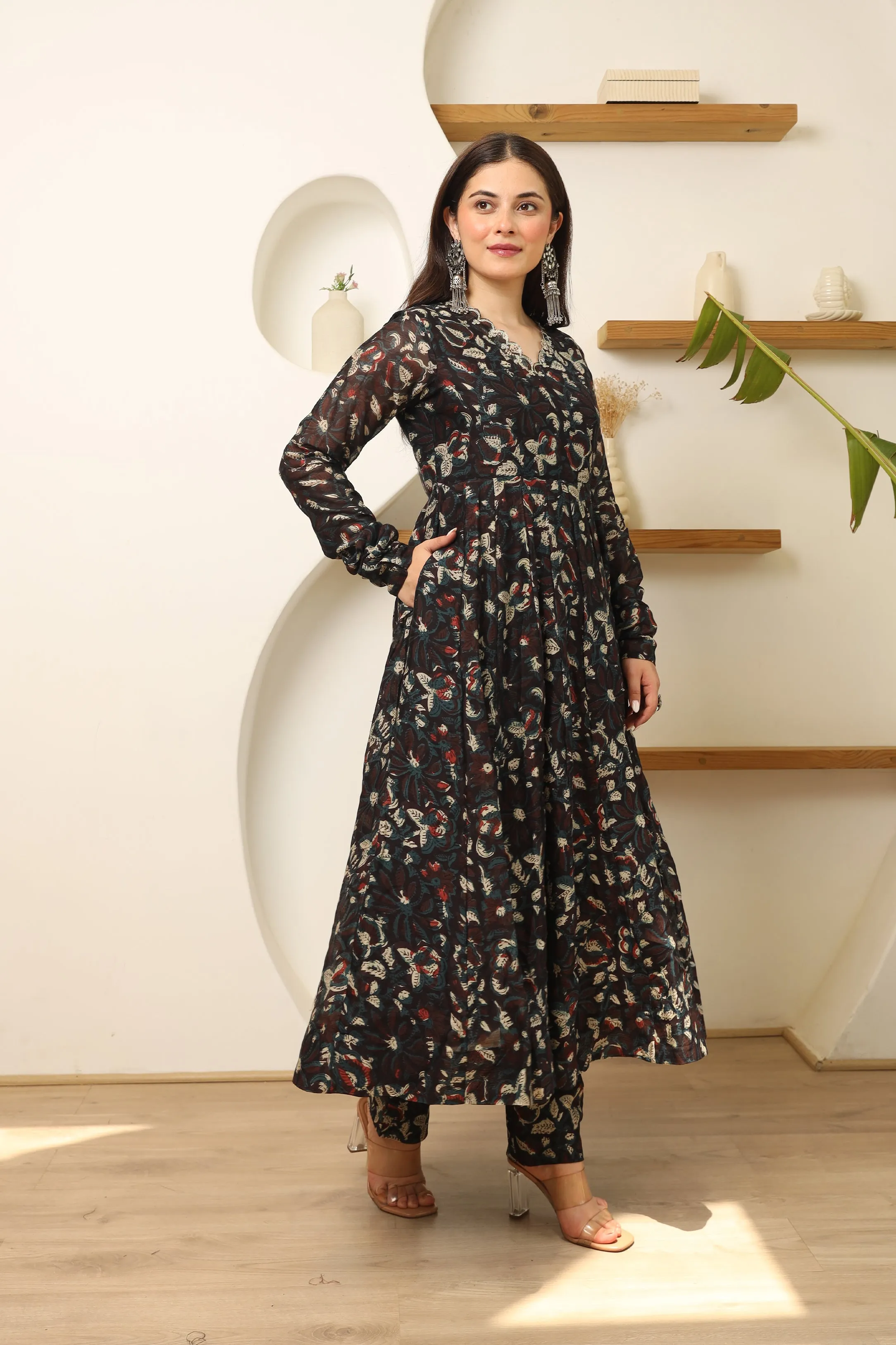 Midnight Elegance Anarkali Suit Set