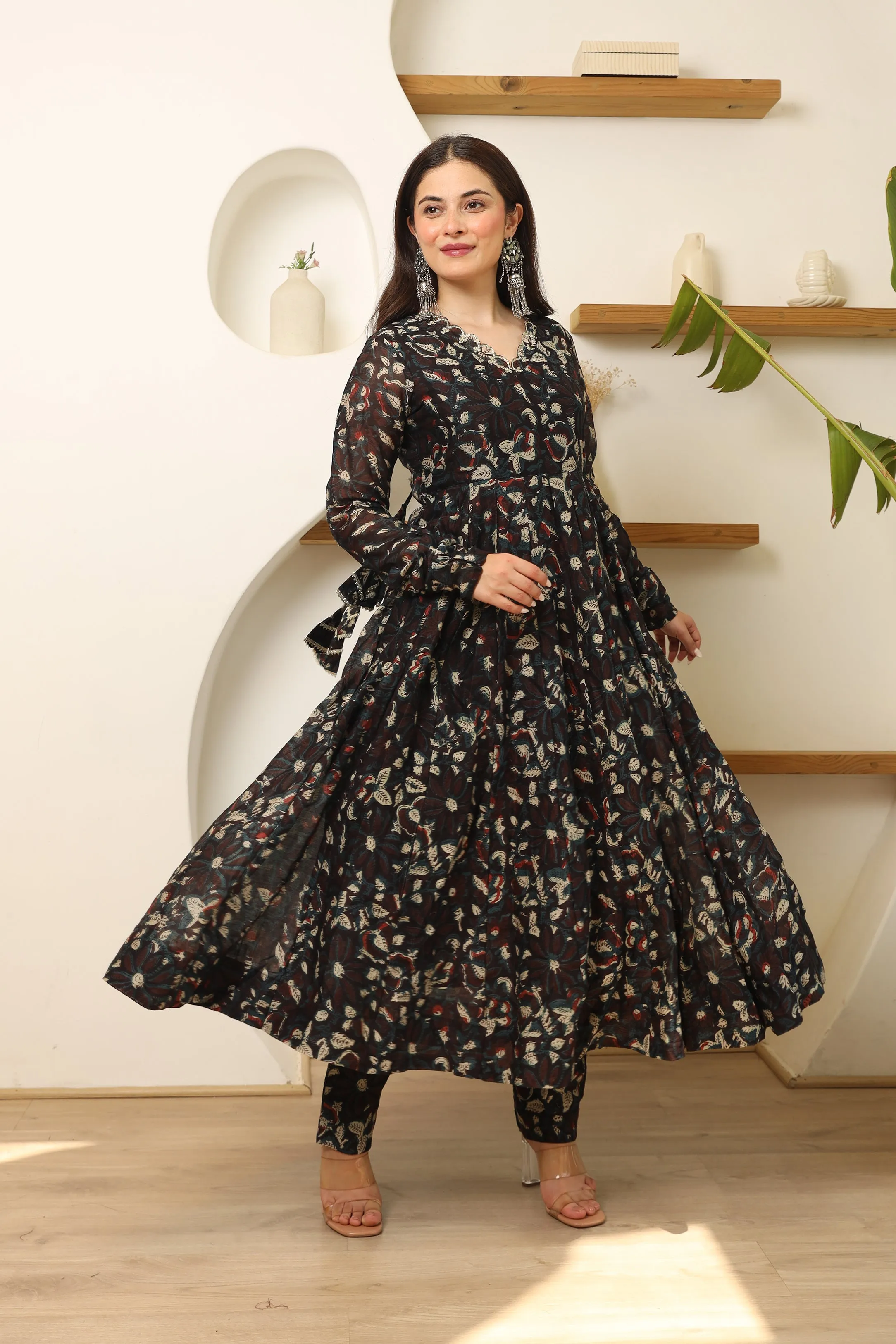 Midnight Elegance Anarkali Suit Set