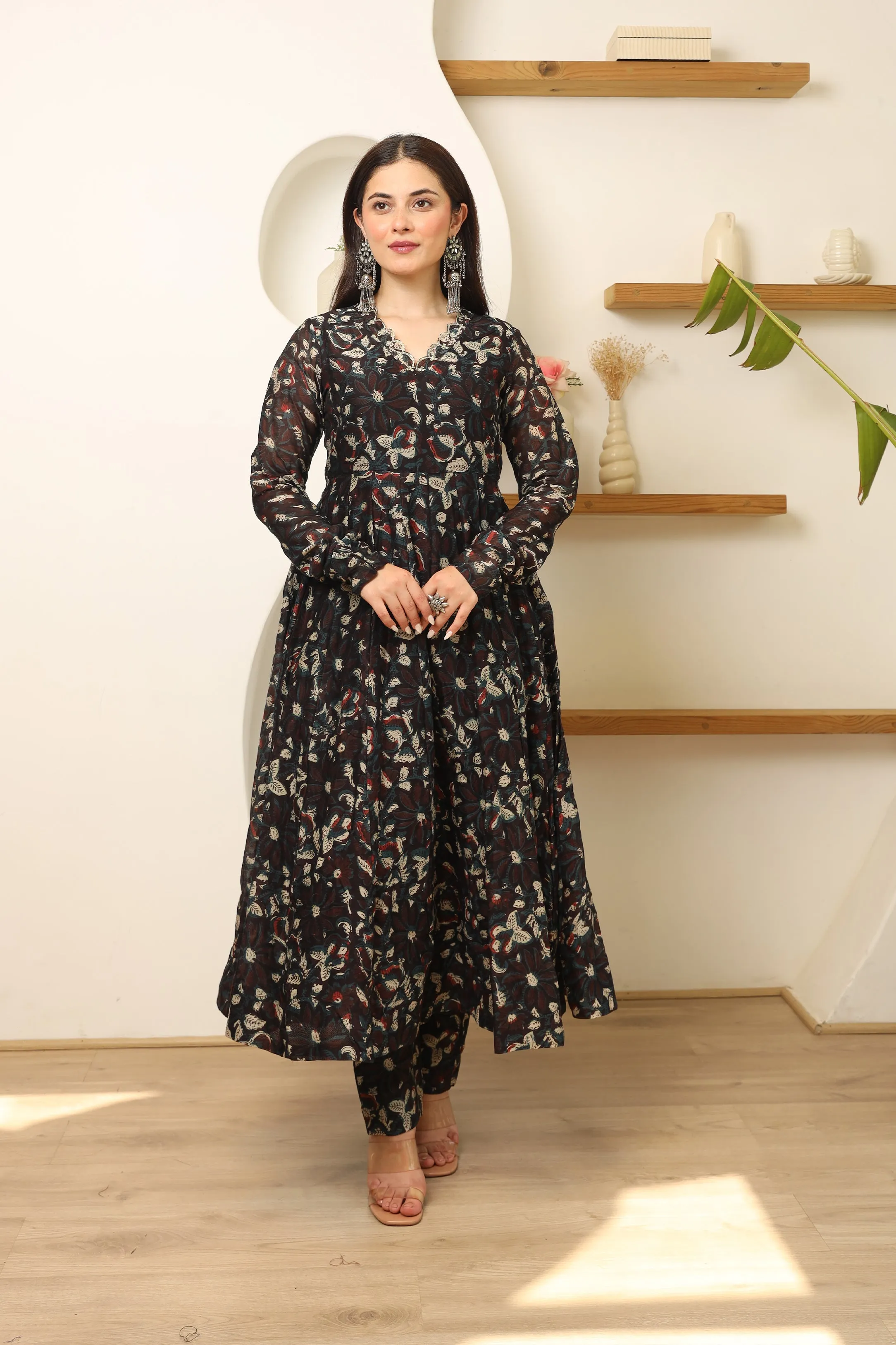 Midnight Elegance Anarkali Suit Set