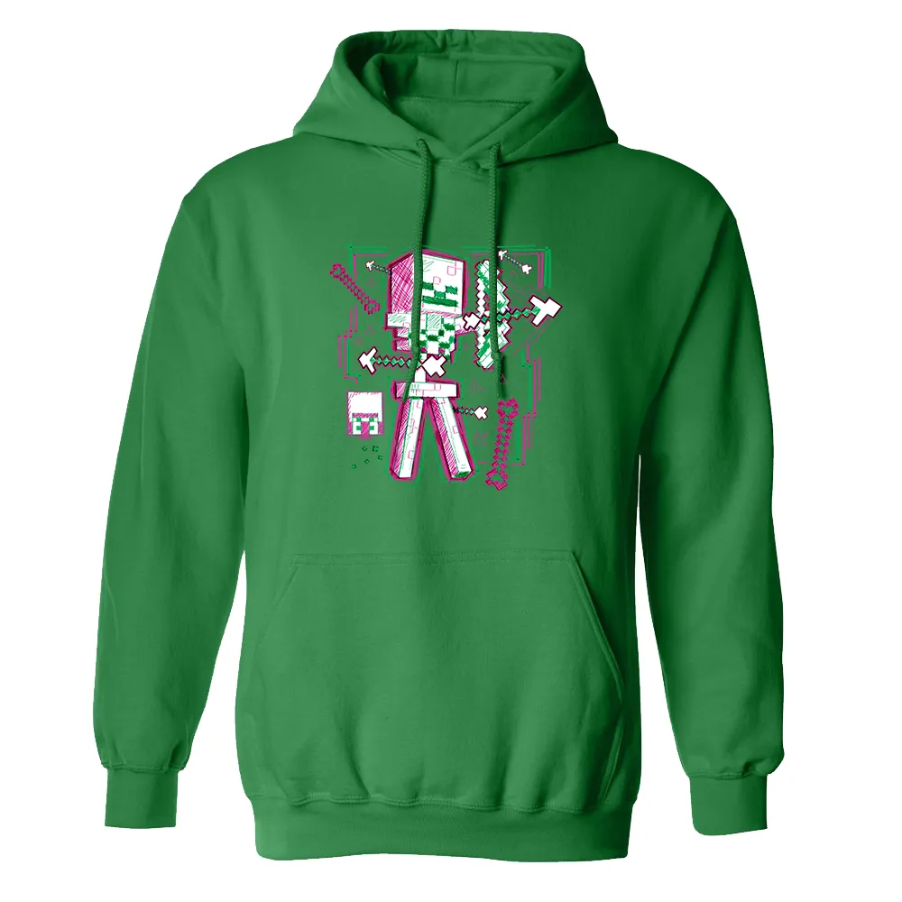 Minecraft Acid Sketch Skeleton Pullover Hoodie