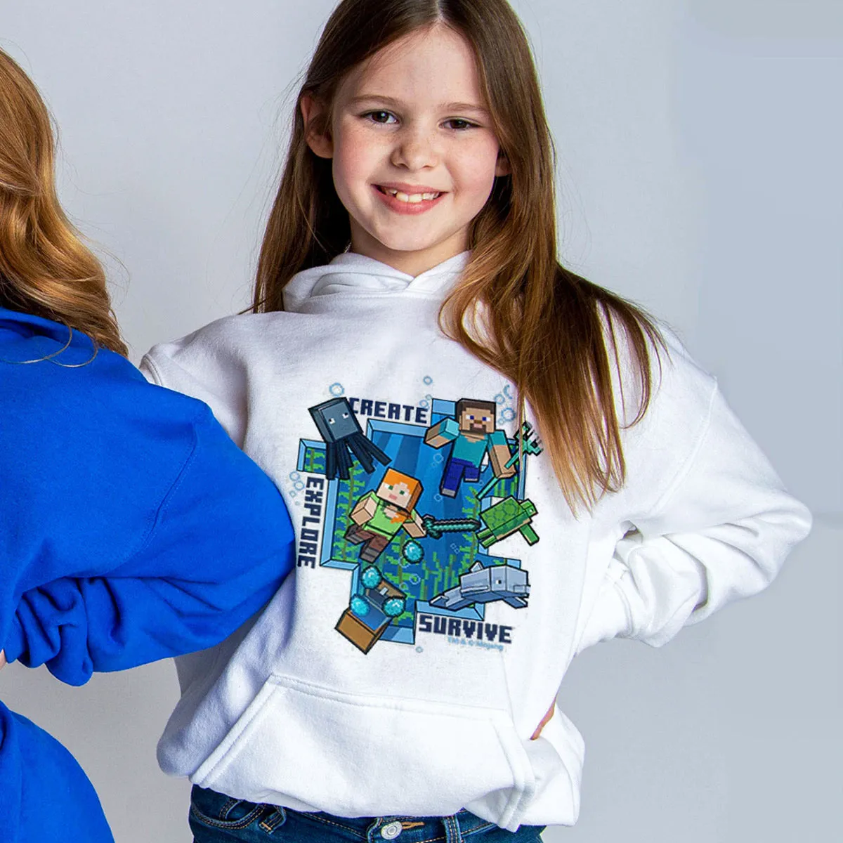 Minecraft Create, Explore, Survive Kids Pullover Hoodie