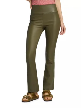 Moss Leather Crop Flare Leggings