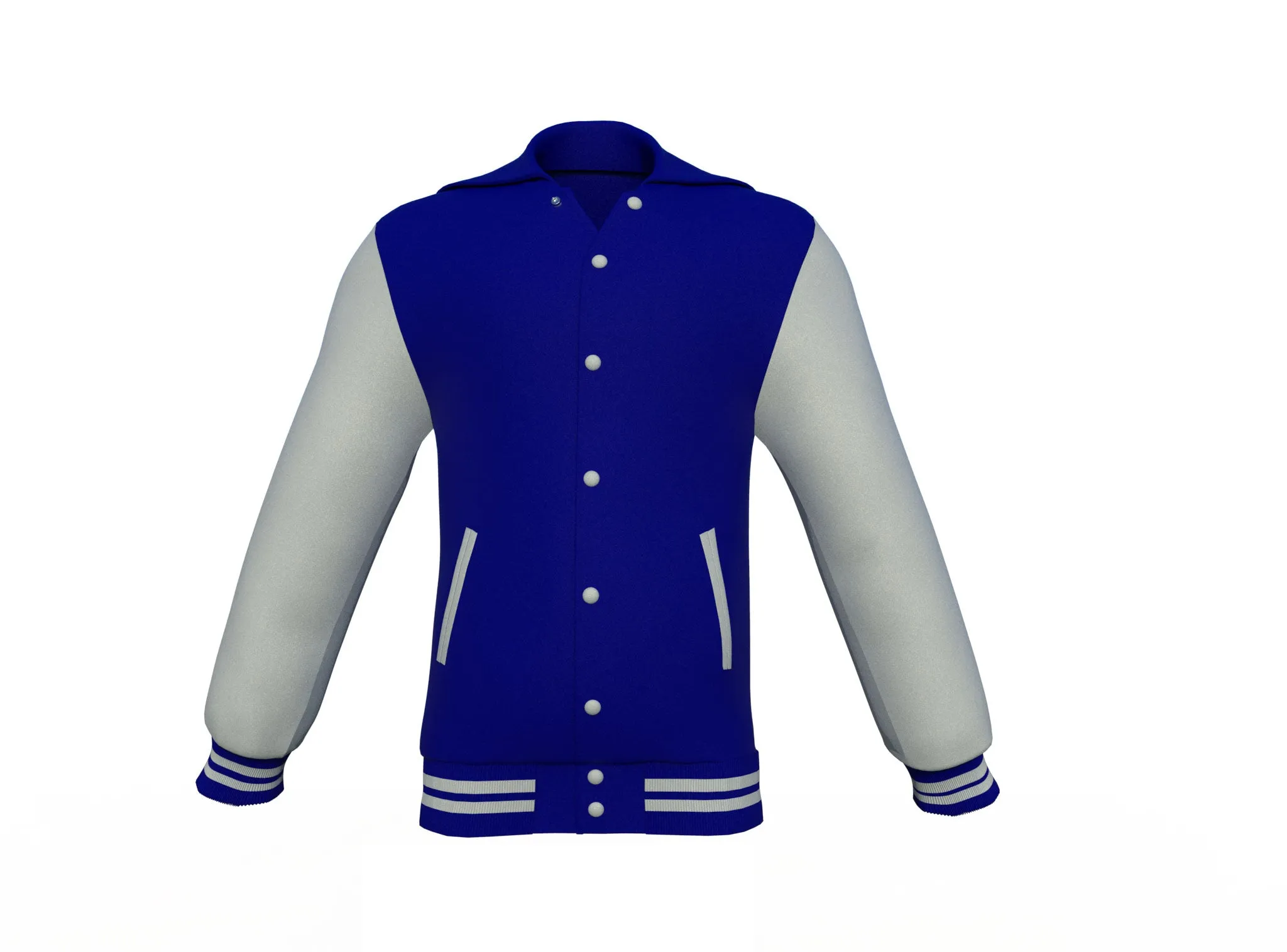 Navy Varsity Letterman Jacket with Grey Sleeves