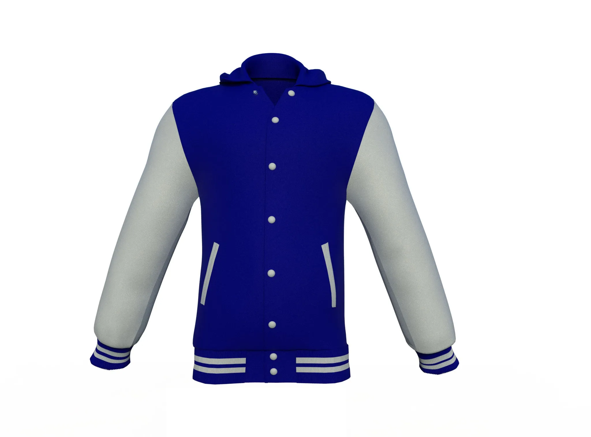 Navy Varsity Letterman Jacket with Grey Sleeves