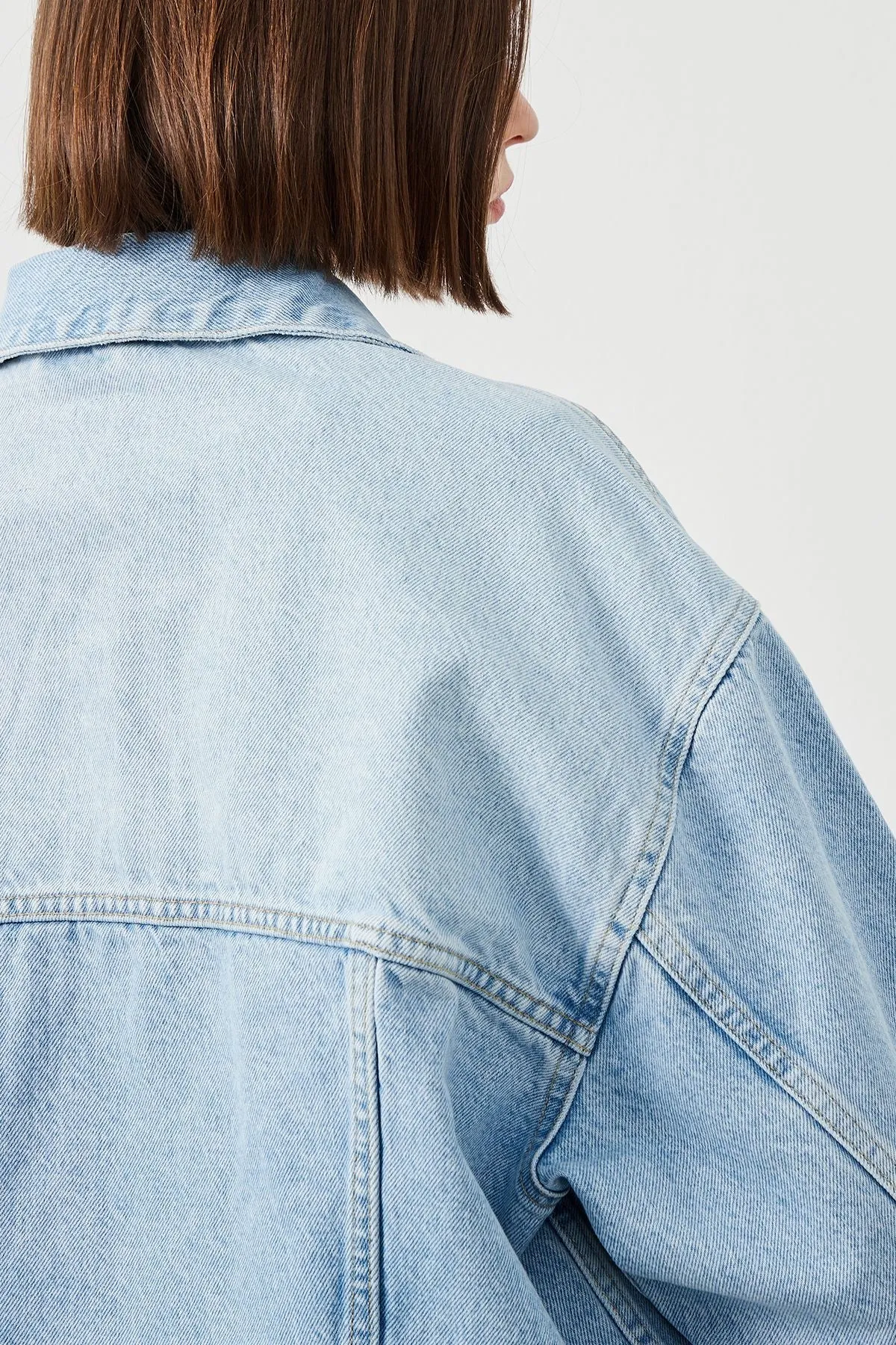 Opia Crop Oversize Fit Light Blue Women’s Denim Jacket