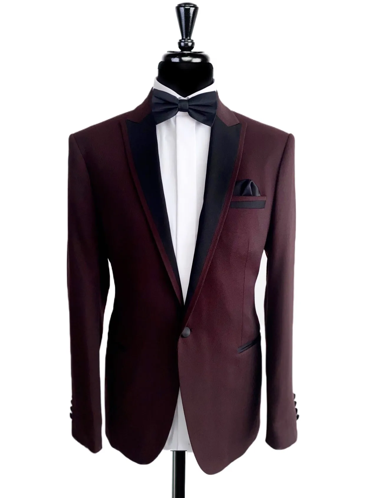 PIETRO SCARLATTI Maroon Dot 2 Piece Dress Suit