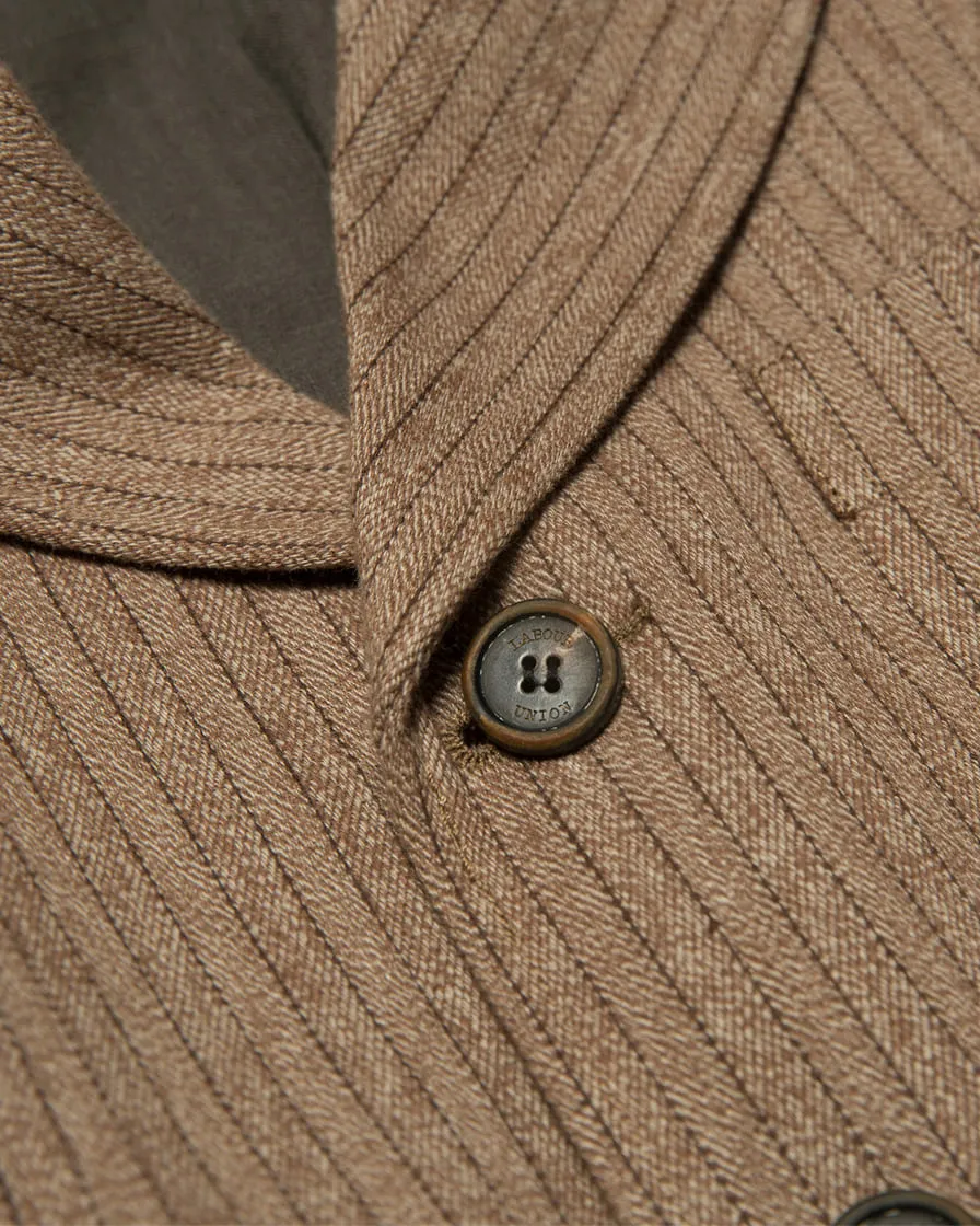 Pinstripe Peaked Lapel Suit jacket Brown