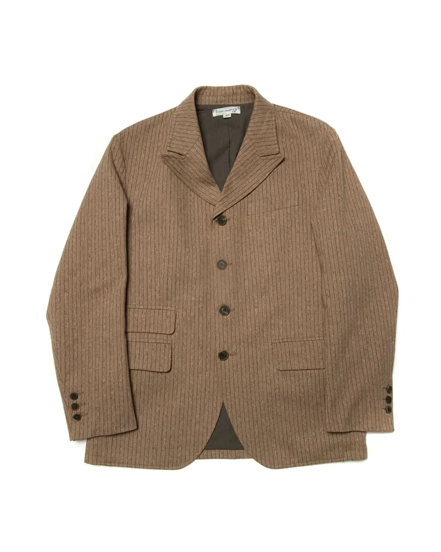 Pinstripe Peaked Lapel Suit jacket Brown