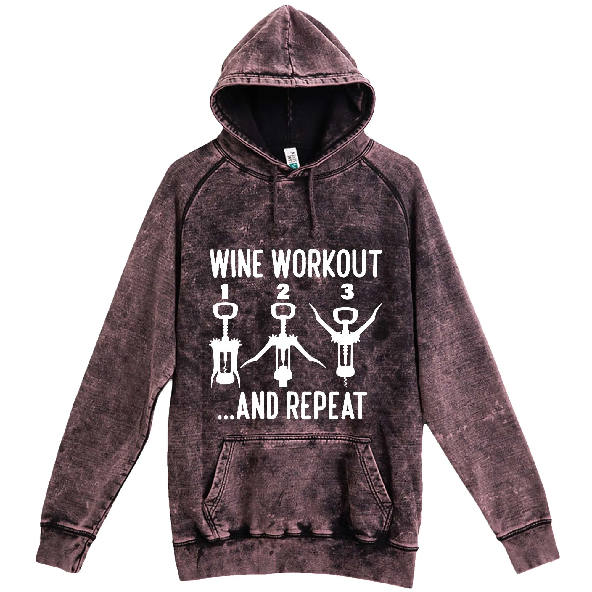 "Wine Workout: 1 2 3 Repeat" hoodie