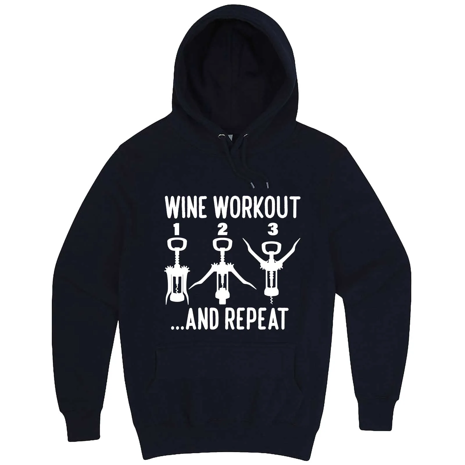 "Wine Workout: 1 2 3 Repeat" hoodie