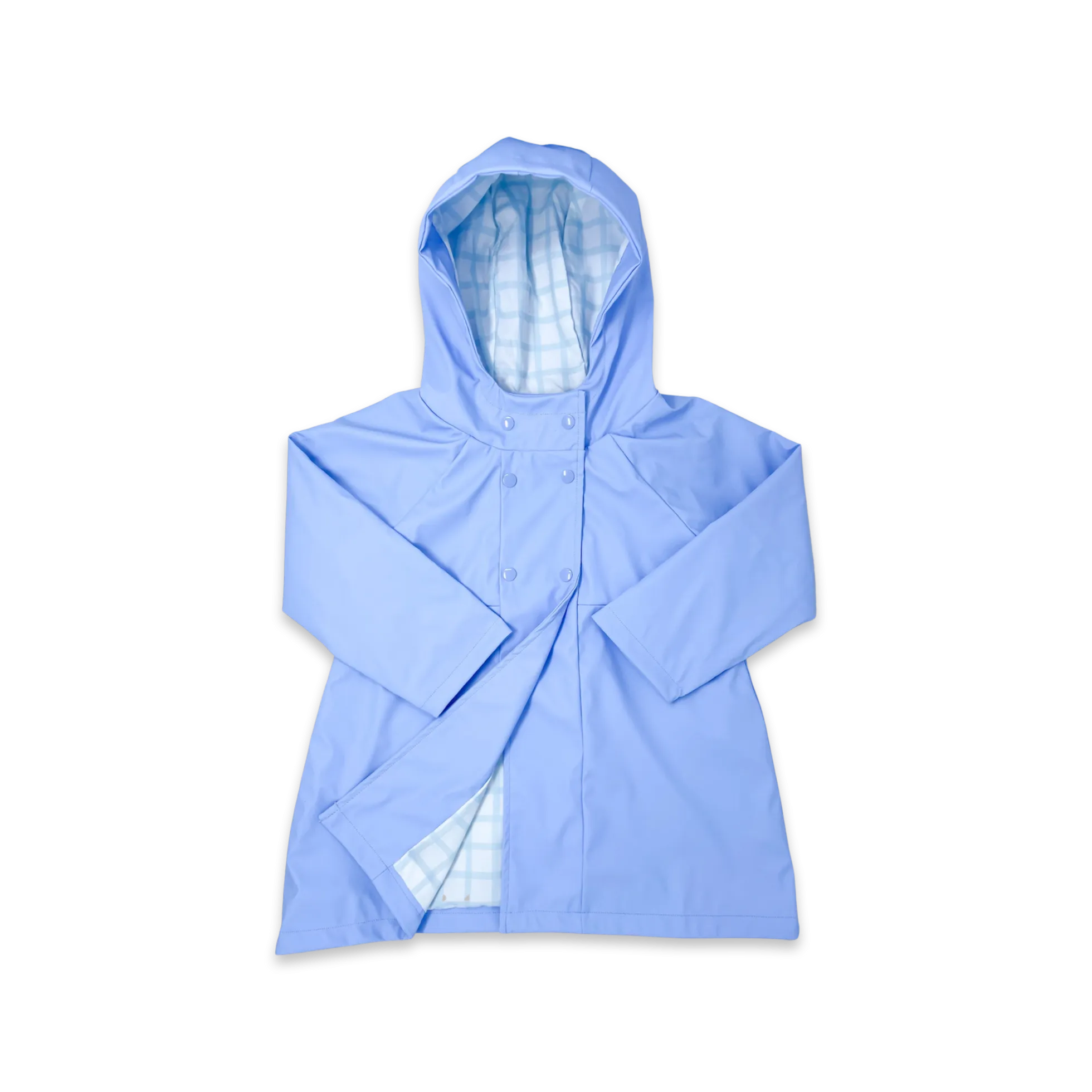 Rainy Day Raincoat - Whales Blue Windowpane