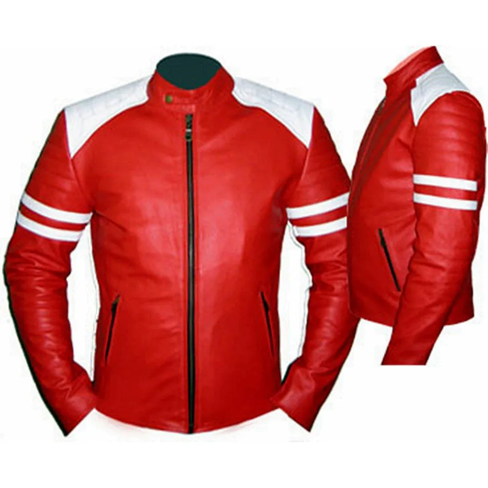 Red racer jacket with armor protection