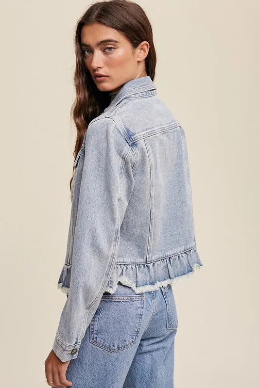 Ruffle Denim Jacket