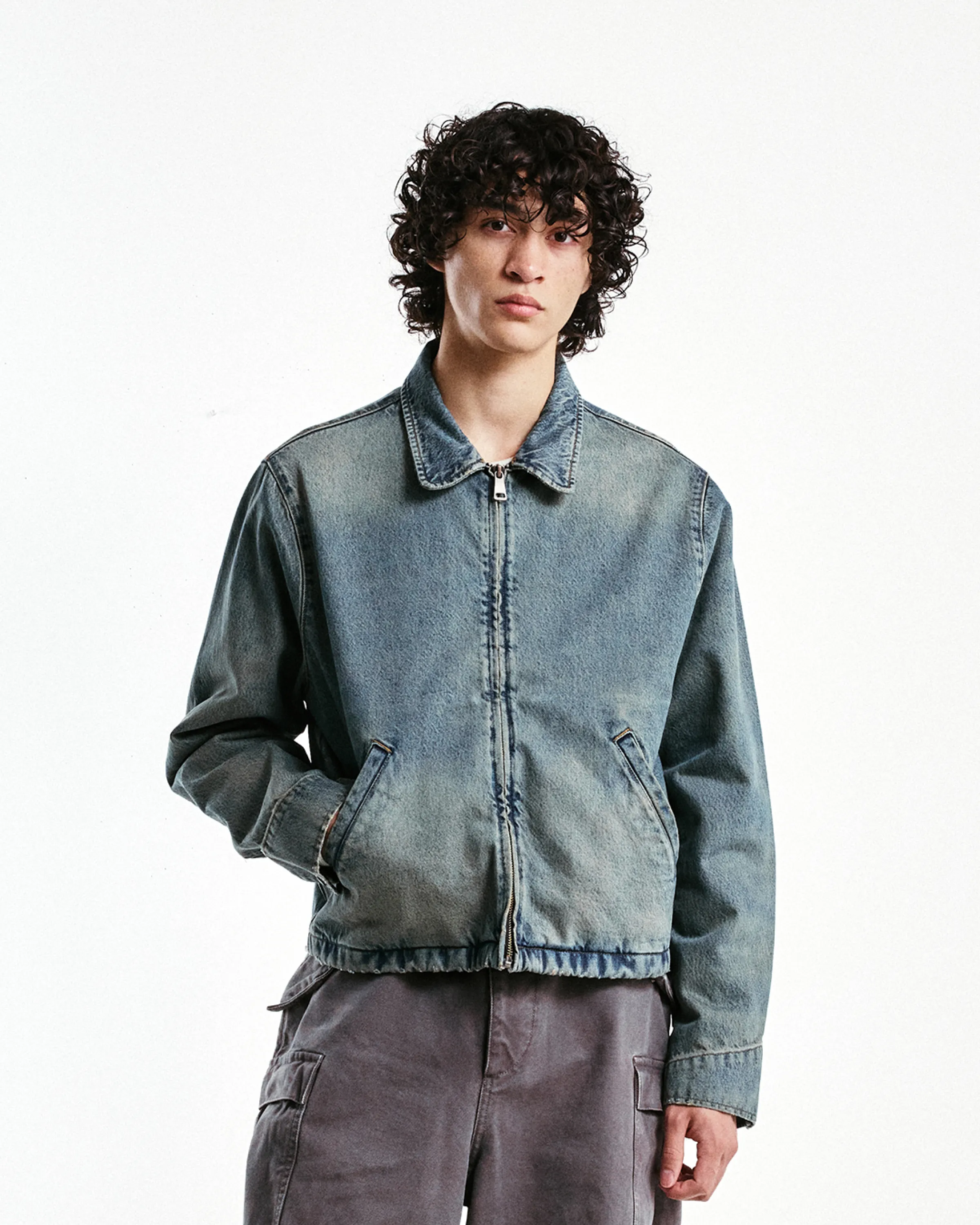 Sand-Wash Mechanic Denim Jacket