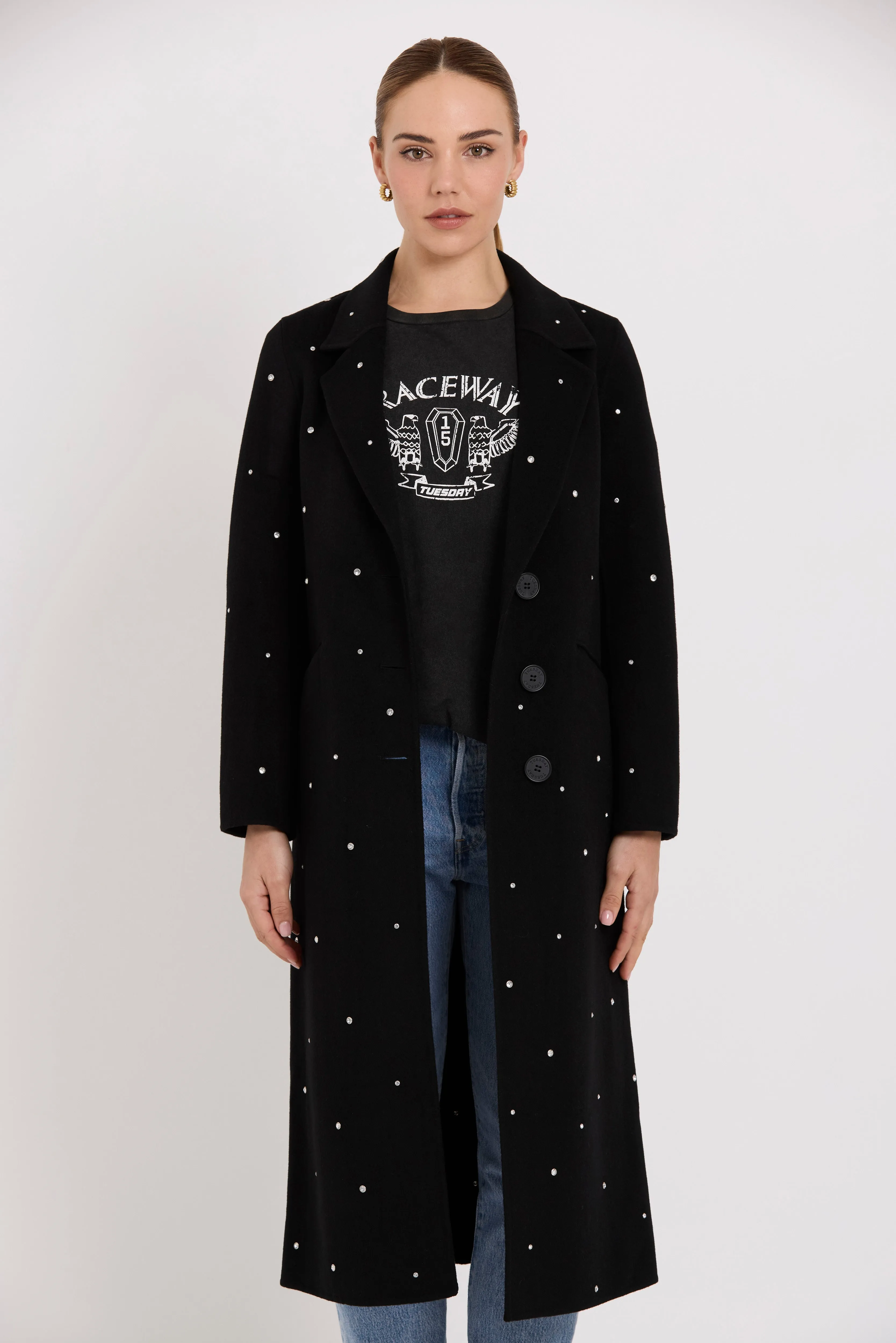 Saskia Coat | Black/Diamond