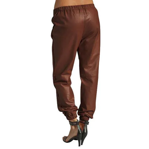 Tan brown Alladin's leather pants (style #9)