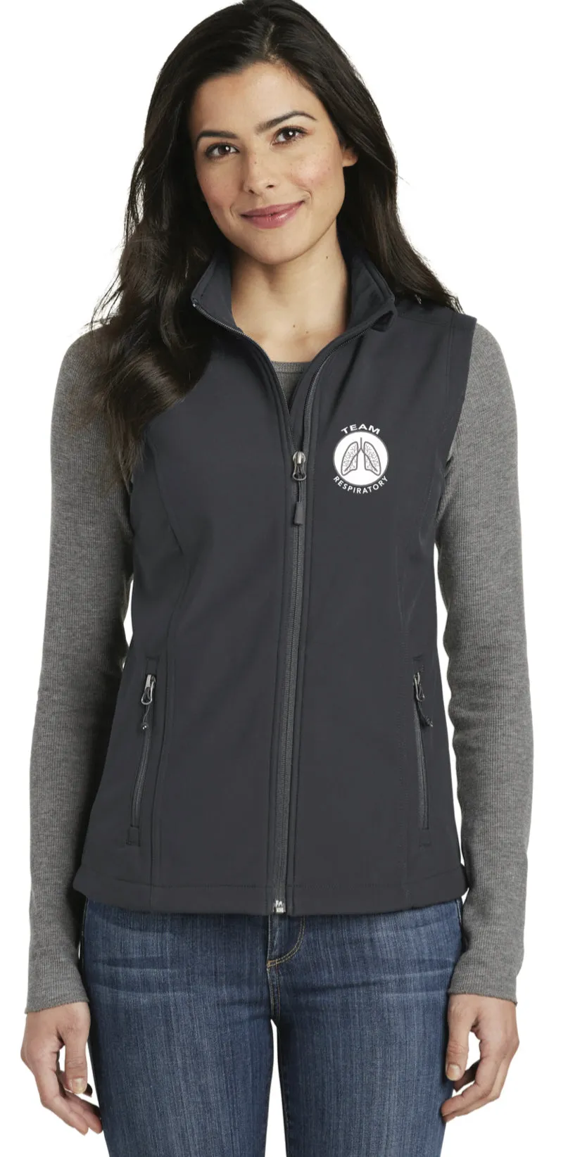 Team Respiratory Soft Shell Jackets for LADIES~CUSTOMIZABLE WITH NAME & CREDENTIALS