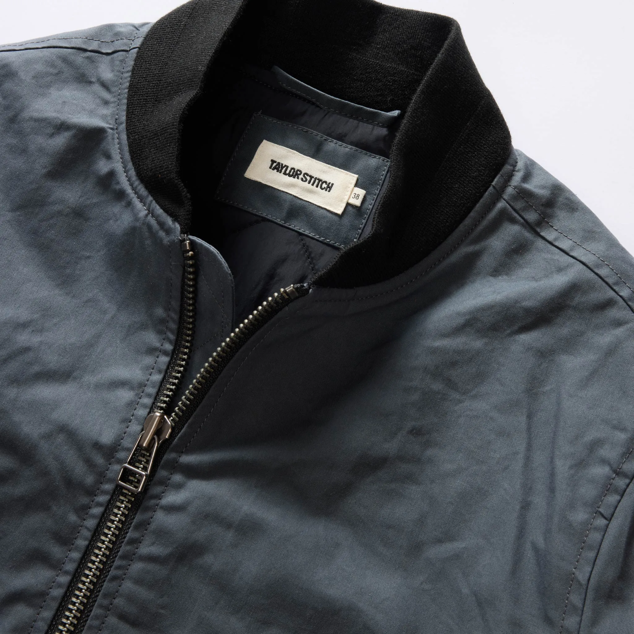 The Bomber Jacket in Charcoal Dry Wax