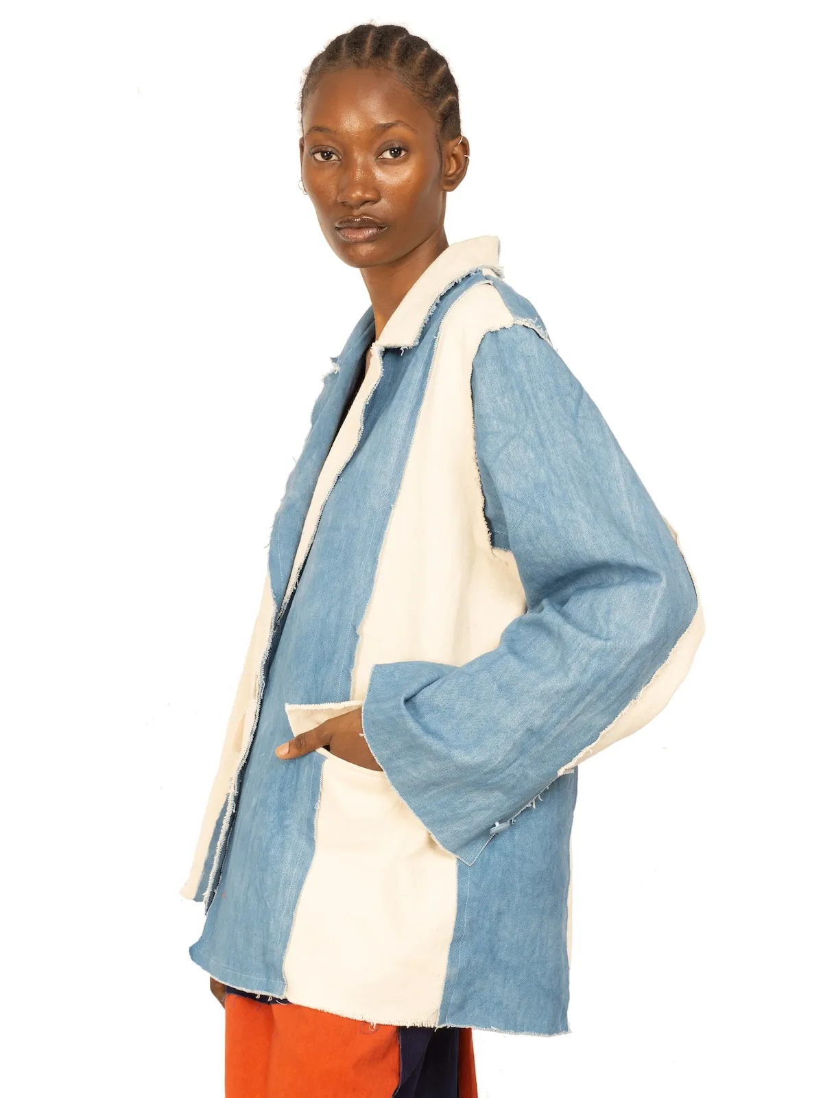 TIU x IAMISIGO Ivory & Sky-Blue Jacket