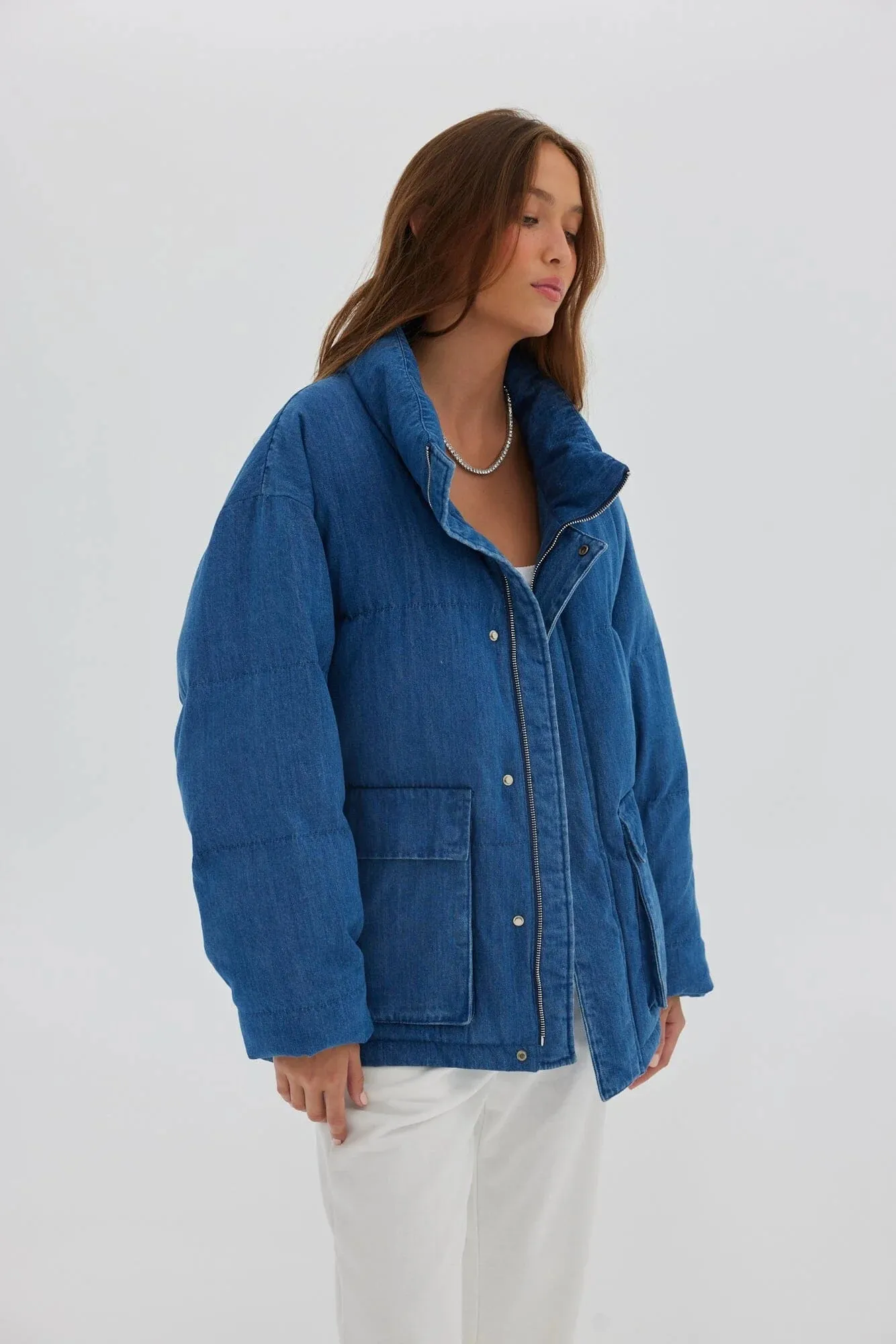 Toast Society Denim Puffer - Denim Blue