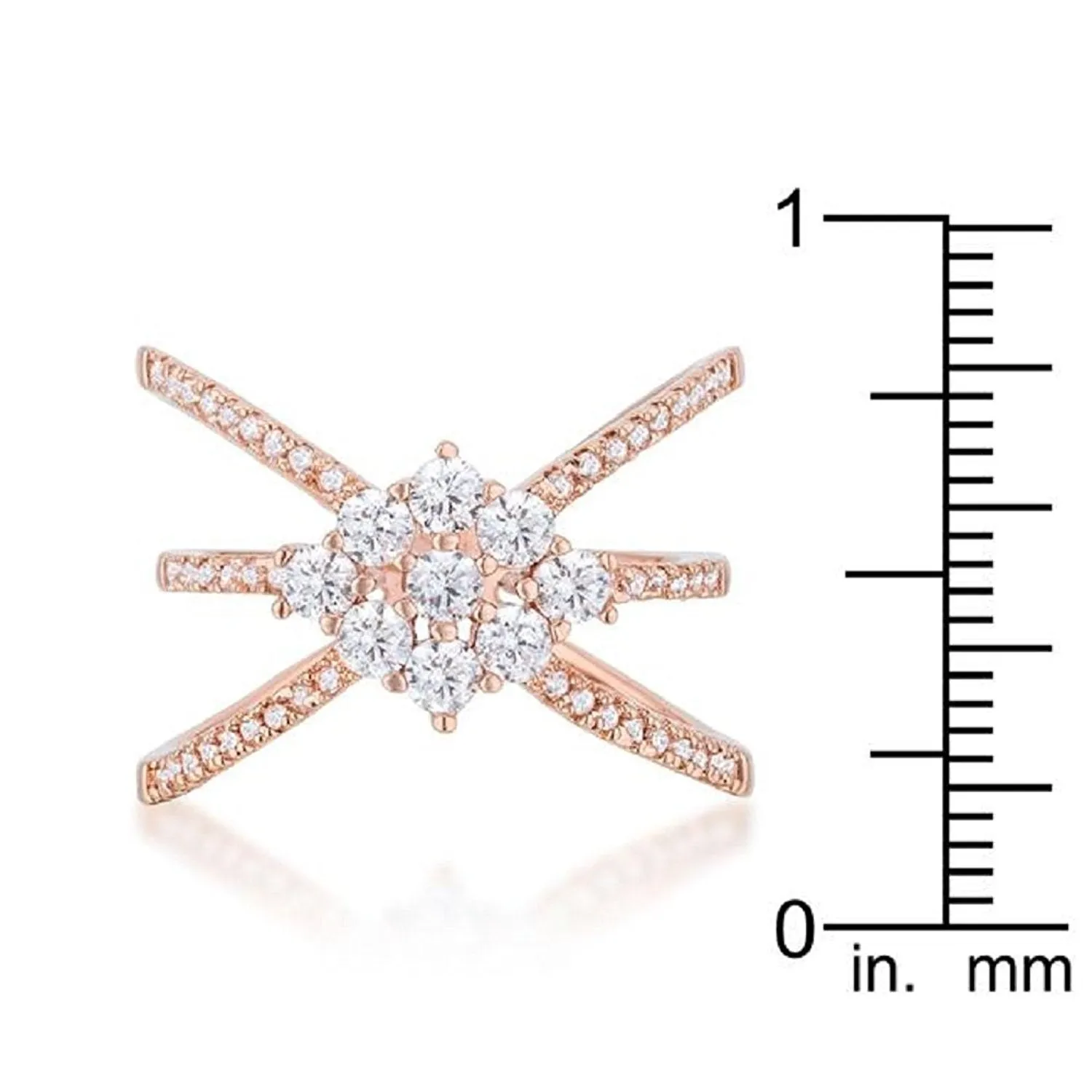 WildKlass 0.8ct CZ Rose Gold Delicate Triple Wrap Ring