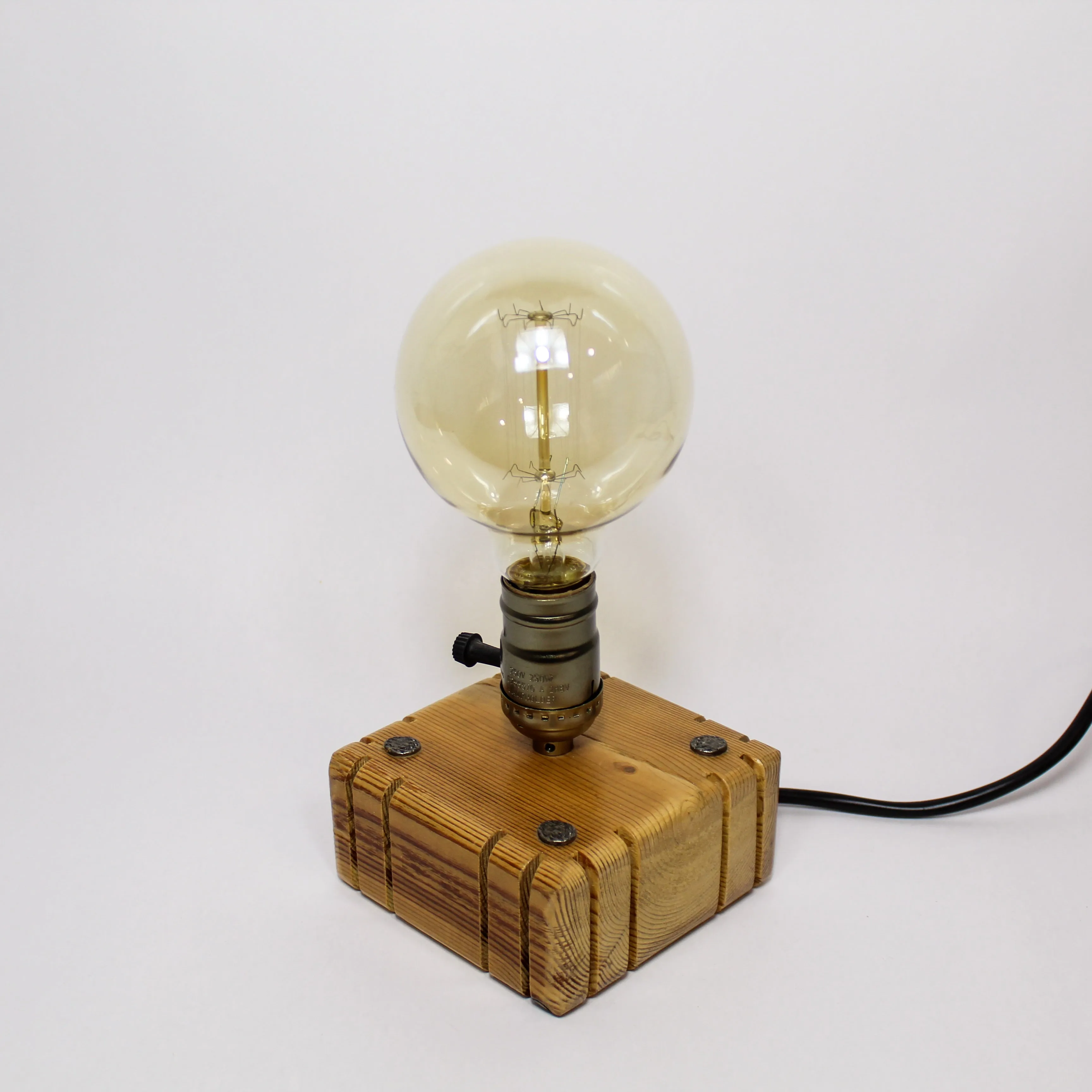 Wooden Square Office Lamp