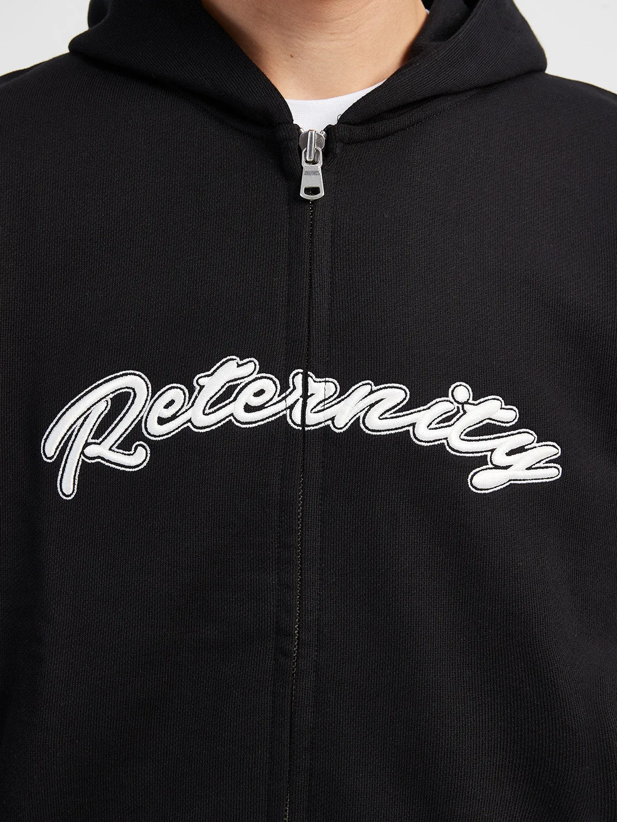 ZIP HOODIE 'THE VISION STAYS' - BLACK